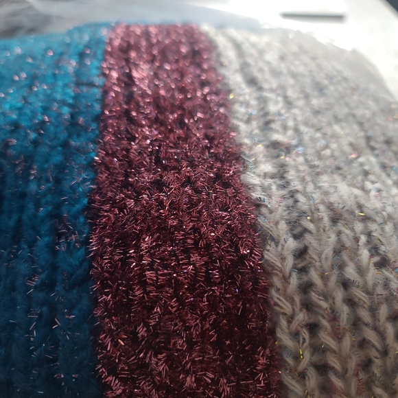 Prima tinsel Blue color block Sparkle Sweater - Picture 5 of 5
